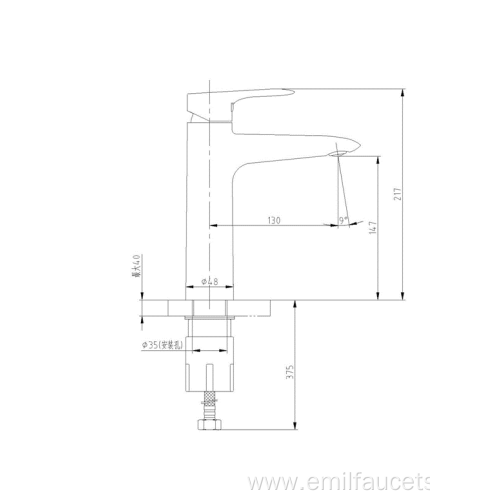 Single handle bathroom sink tapware wash basin faucet